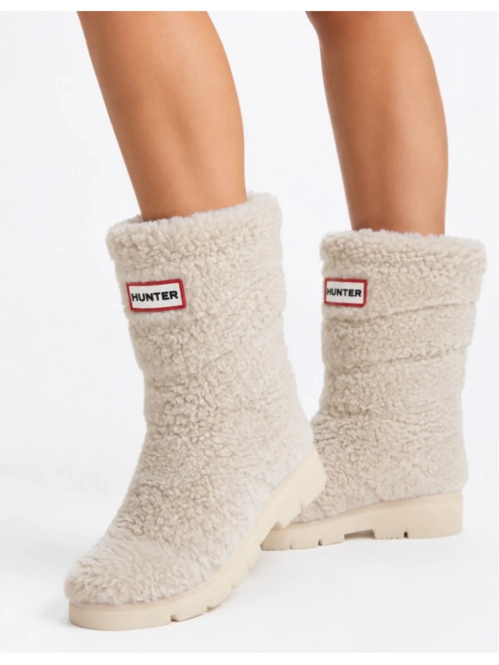 Women's Hunter Sherpa Winter Boots in Beige 38/8
